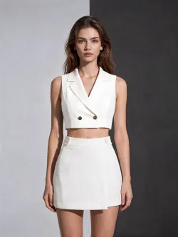 change shorts to skirt, change black top to white