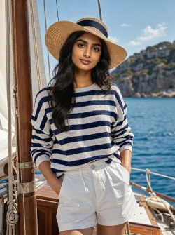 Female, adult, medium skin tone, oval face shape, symmetrical facial features, straight shoulder-length brown hair, slim yet toned body type, natural model look.