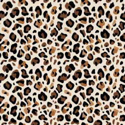 Luxury European fashion seamless pattern inspired by abstract leopard print, organic spots and irregular animal-print shapes, brown, black, caramel, and beige color palette, bold yet sophisticated, premium designer fashion aesthetic, suitable for clothing, handbags, and textile fabrics, evenly distributed pattern elements, seamless repeat, four-way continuous pattern, no visible seams, high-resolution flat textile design